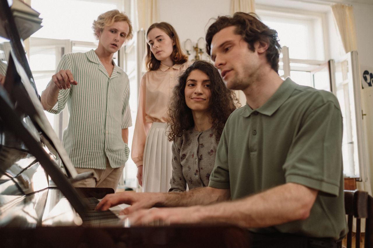 Students playing together in a Nest Ensemble class