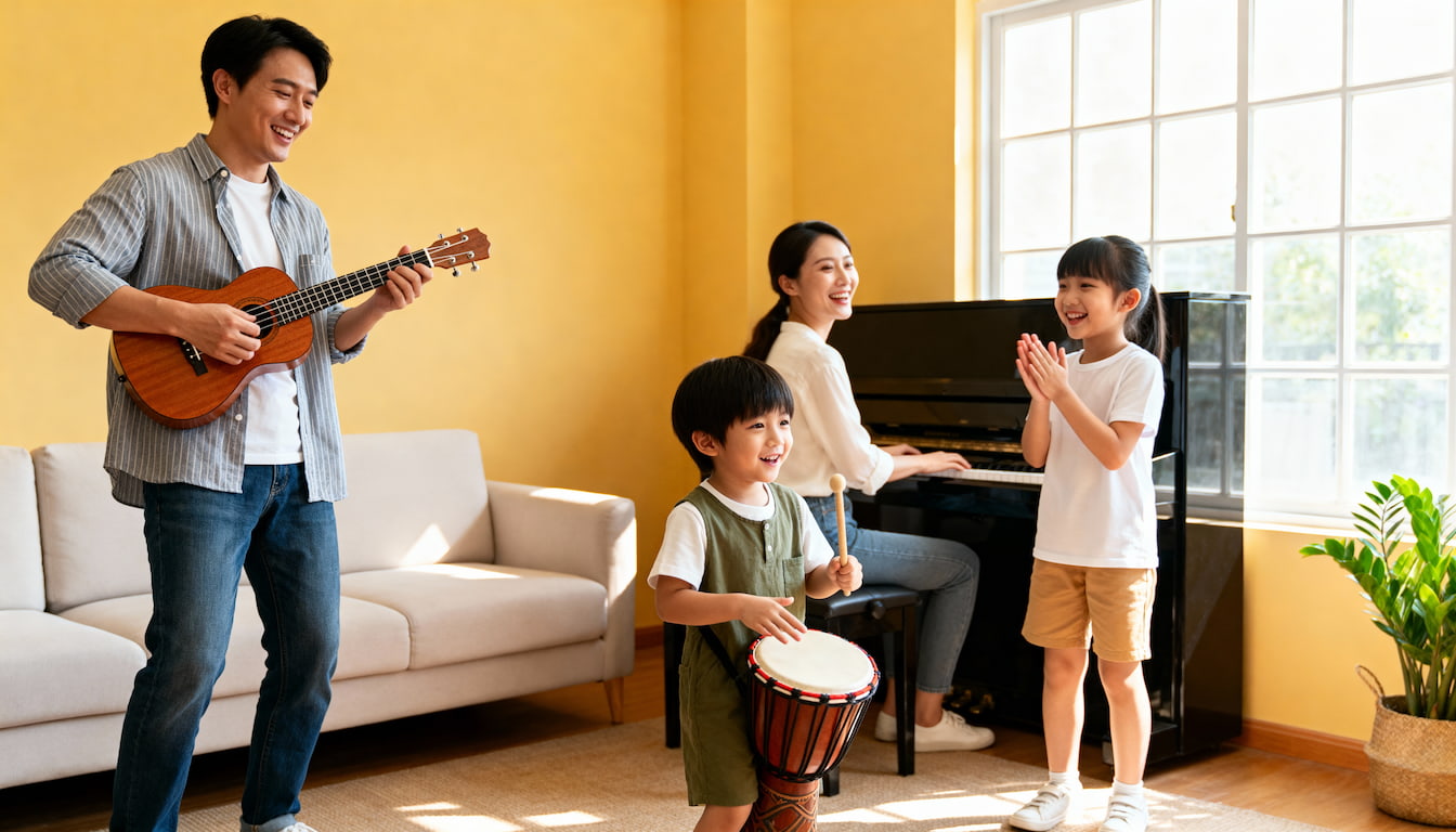 Family audience at a Music Nest student recital